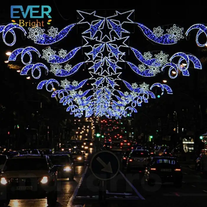 Outdoor LED Large Christmas Motif Across Street Lights for City Commercial Xmas Decoration