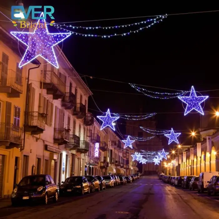 Outdoor LED Large Christmas Motif Across Street Lights for City Commercial Xmas Decoration