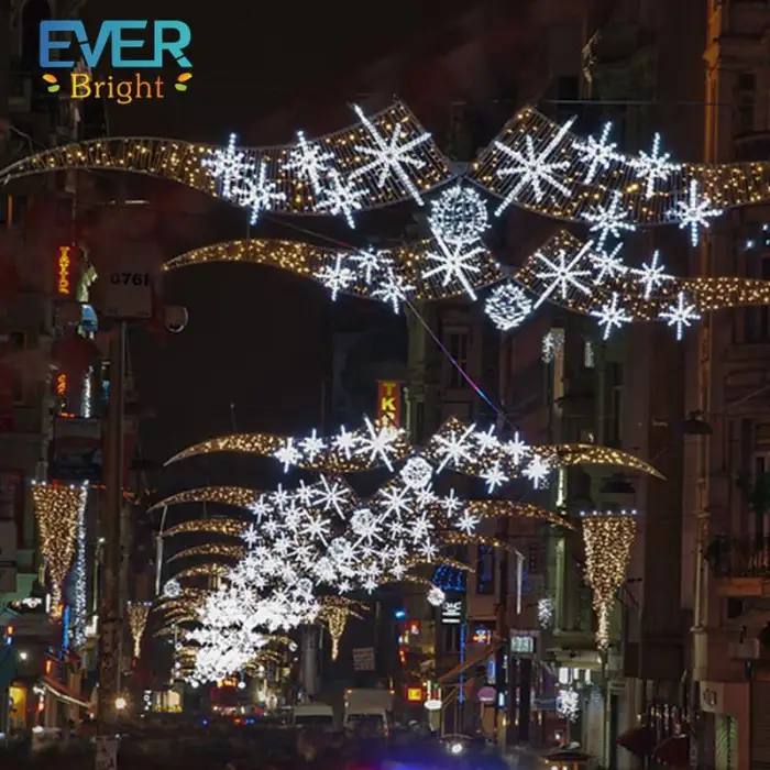 Outdoor LED Large Christmas Motif Across Street Lights for City Commercial Xmas Decoration