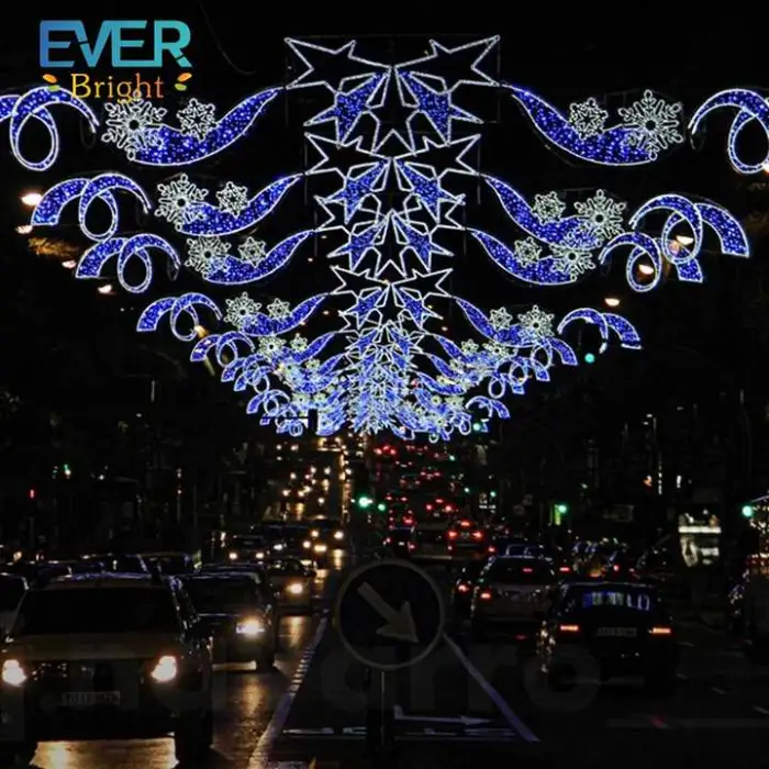 Outdoor LED Large Christmas Motif Across Street Lights for City Commercial Xmas Decoration