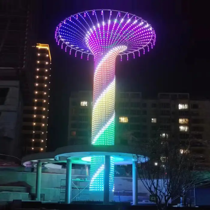 Standard Rgb Color Variable 3D Led Tower Sculpture Motif Light