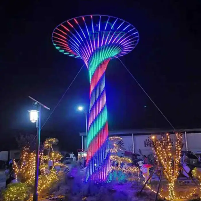 Standard Rgb Color Variable 3D Led Tower Sculpture Motif Light
