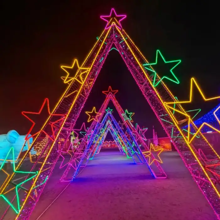 Customized 3D Theme Tunnel Light Christmas Decoration Led Lighting Arch Outdoor Decoration Motif Light