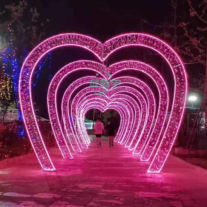 Customized 3D Theme Tunnel Light Christmas Decoration Led Lighting Arch Outdoor Decoration Motif Light