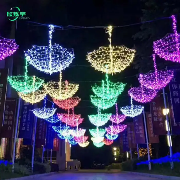 Christmas Theme Lantern Festival Street Decoration Year Lamps Decoration Outdoor Decoration Lighting Umbrella Motif Light