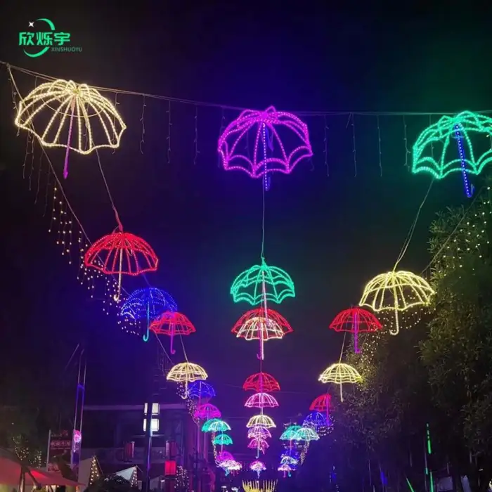 Christmas Theme Lantern Festival Street Decoration Year Lamps Decoration Outdoor Decoration Lighting Umbrella Motif Light