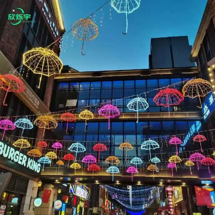 Christmas Theme Lantern Festival Street Decoration Year Lamps Decoration Outdoor Decoration Lighting Umbrella Motif Light