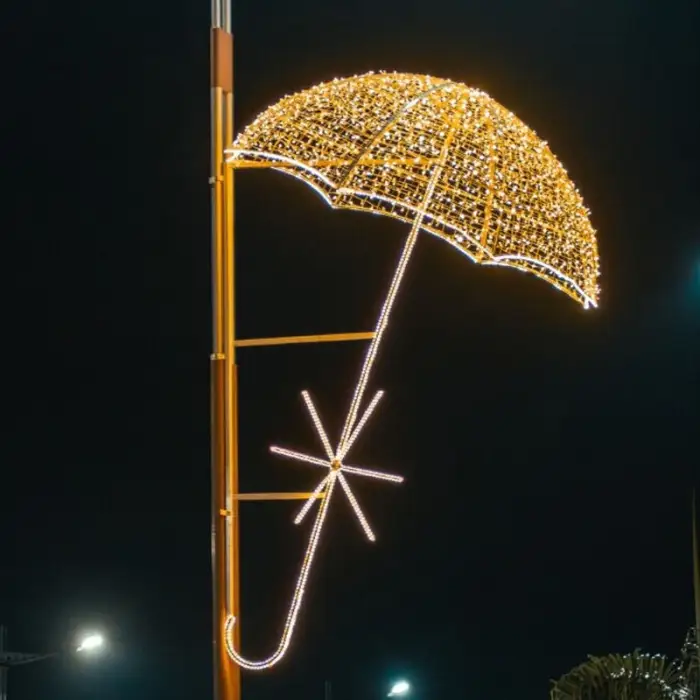 Outdoor Waterproof LED 2D Large Motif Street Pole Christmas Landscape Decorative Lighting Holiday Motif Lights