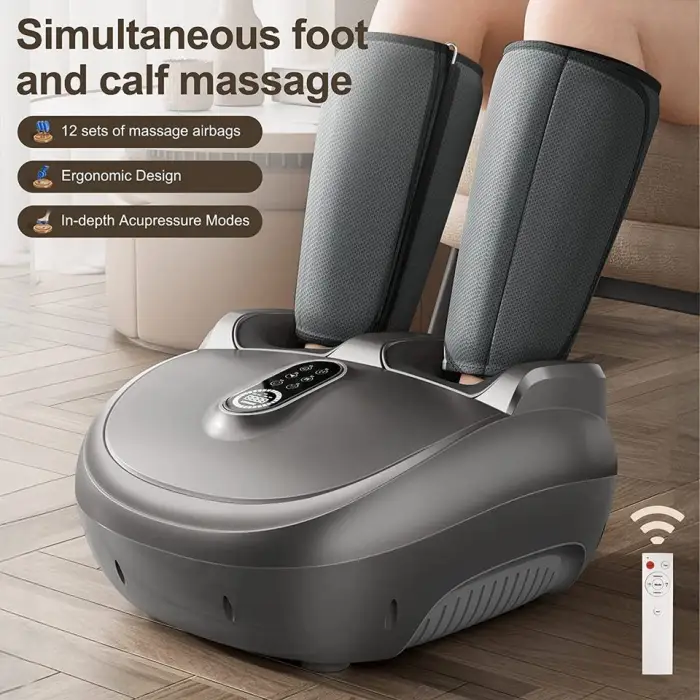 Foot Massager, 2 in 1 Shiatsu Foot Calf Massager with Heat for Plantar Fasciitis Deep Kneading Therapy Relieves Leg Fatigue
