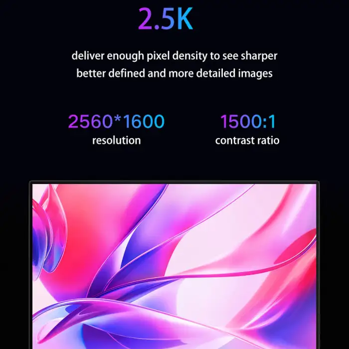 WUXGA 2.5K High Refresh Rate 144HZ IPS Gaming Portable Monitor Lightweight with FreeSync HDR Speaker External Display