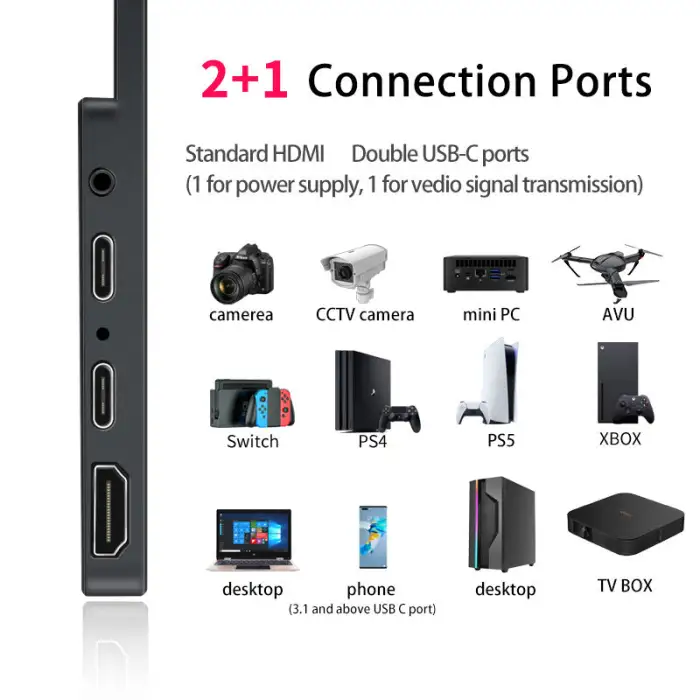 WUXGA 2.5K High Refresh Rate 144HZ IPS Gaming Portable Monitor Lightweight with FreeSync HDR Speaker External Display