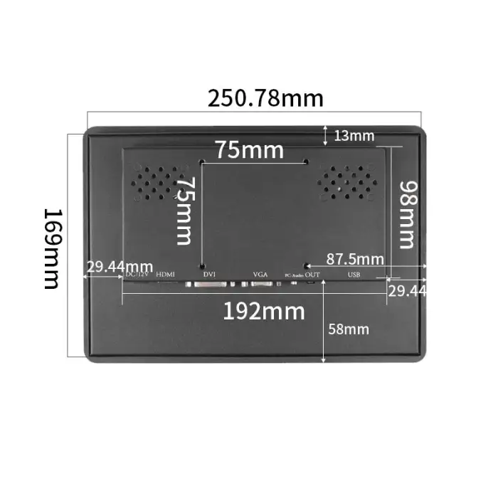 10.1 Inch 1920*1200/1280*800 Embedded Monitor 1000 Nits High Brightness Outdoor Sunlight Readable Lcd Industrial Touch Monitors