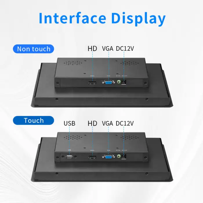10.1 Inch 1920*1200/1280*800 Embedded Monitor 1000 Nits High Brightness Outdoor Sunlight Readable Lcd Industrial Touch Monitors