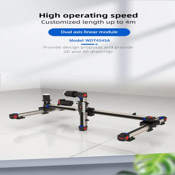 Double Axis Synchronous Belt Linear Robot WDT4545A Customized Travel 100-3500mm CNC Gantry Sliding Table