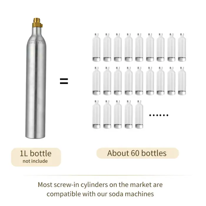 Gas-Powered Manual Cold Soda and Sparkling Water Maker Machine Plastic Home Desktop Installation No Electricity Required