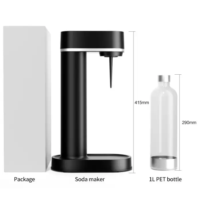 Gas-Powered Manual Cold Soda and Sparkling Water Maker Machine Plastic Home Desktop Installation No Electricity Required