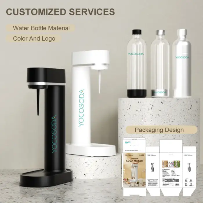 Gas-Powered Manual Cold Soda and Sparkling Water Maker Machine Plastic Home Desktop Installation No Electricity Required