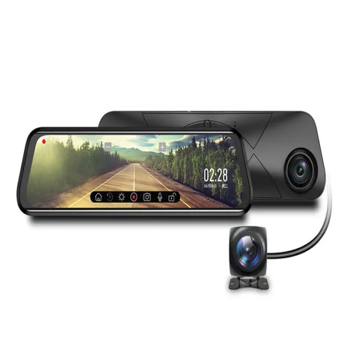 4K 1080p Mirror Dash Cam 170 Degree Wide Angle G-sensor Dash Cam App Control Parking Monitor Mirror Dashcam