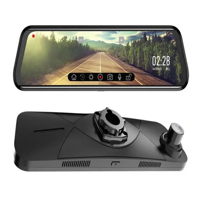 4K 1080p Mirror Dash Cam 170 Degree Wide Angle G-sensor Dash Cam App Control Parking Monitor Mirror Dashcam