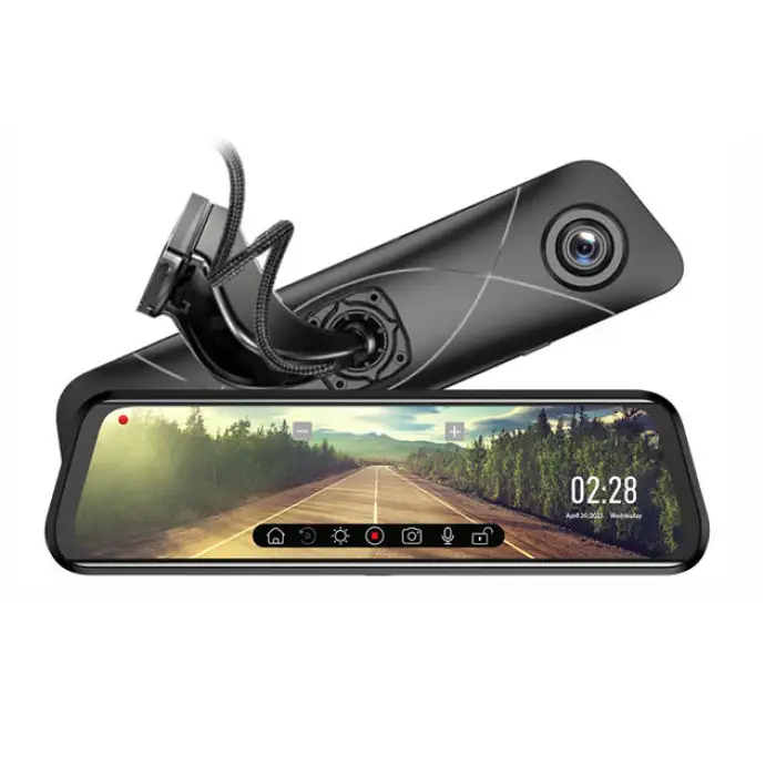 4K 1080p Mirror Dash Cam 170 Degree Wide Angle G-sensor Dash Cam App Control Parking Monitor Mirror Dashcam