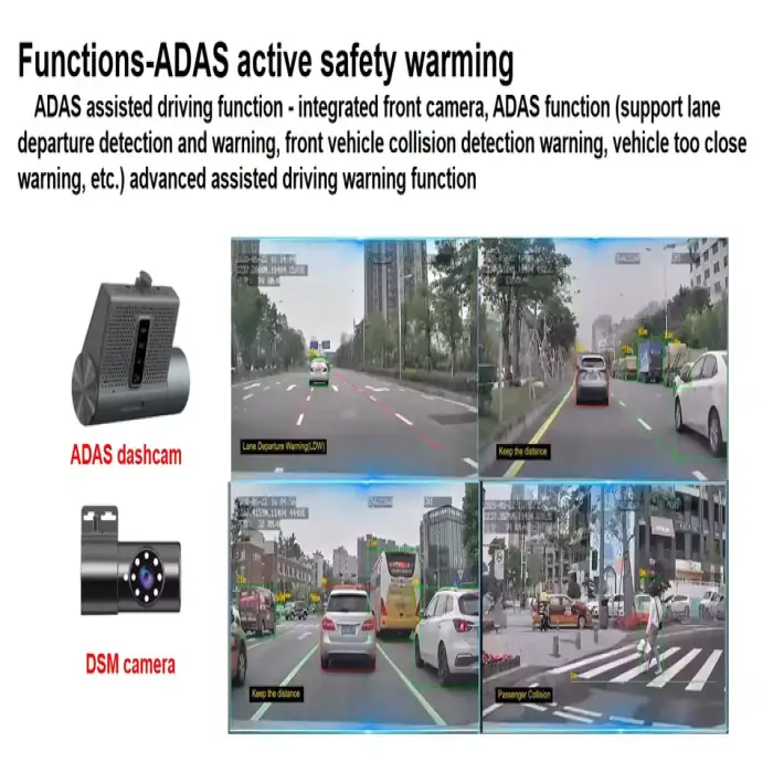 Richmor AI Dashcam With DMS DSM Adas Face ID Fleet Tracking Monitor Max 512g Card With GPS 4GP WIFI Dash Camera Support Intercom