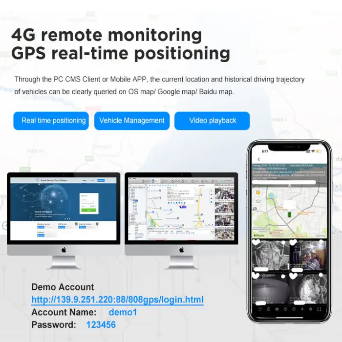 1080p H264 Mdvr Tracking System 4 Channels 4g Vehicle Monitor Cmsv6 Fleet Management Vehicle Security Cameras Mdvr