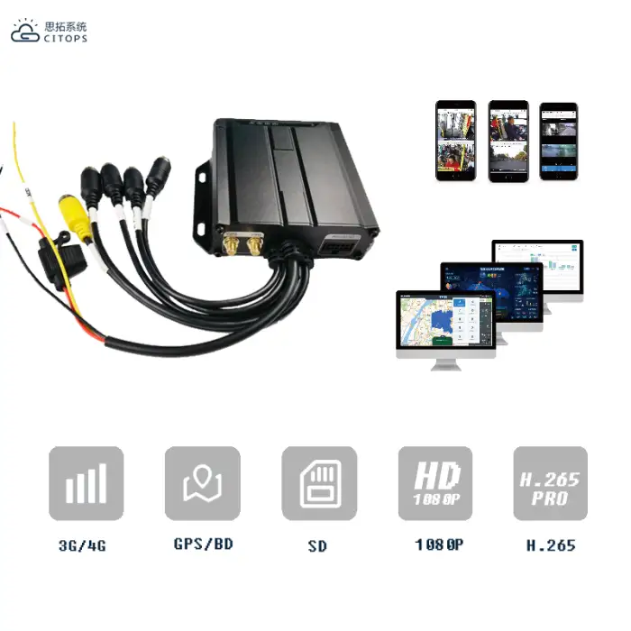 4G 1080P Truck HD Vehicle Monitoring 4 Channel DVR Video Recorder H.264