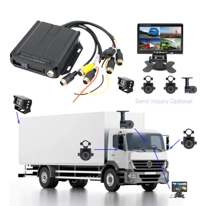4G 1080P Truck HD Vehicle Monitoring 4 Channel DVR Video Recorder H.264