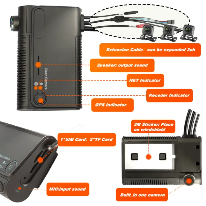 Smart Hybrid Video Recording 4g Wifi Gps Mdvr GPS Tracking Fhd Cmsv7 Mobile Dvr 2 Channels Car Dvr Vehicle Camera Mobile Mdvr