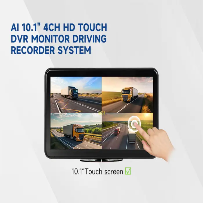 BSD All-in-One 4-Channel HD Touch Screen DVR Monitor Kit Vehicle Backup Camera System for Truck Bus Rear View Side View Box AHD