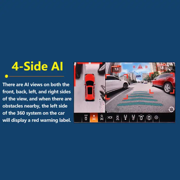 4 Side AI 3D 360 Degree Car Camera System 4K AHD 1080P Car 360 Camera Bird View System for Toyota Prado