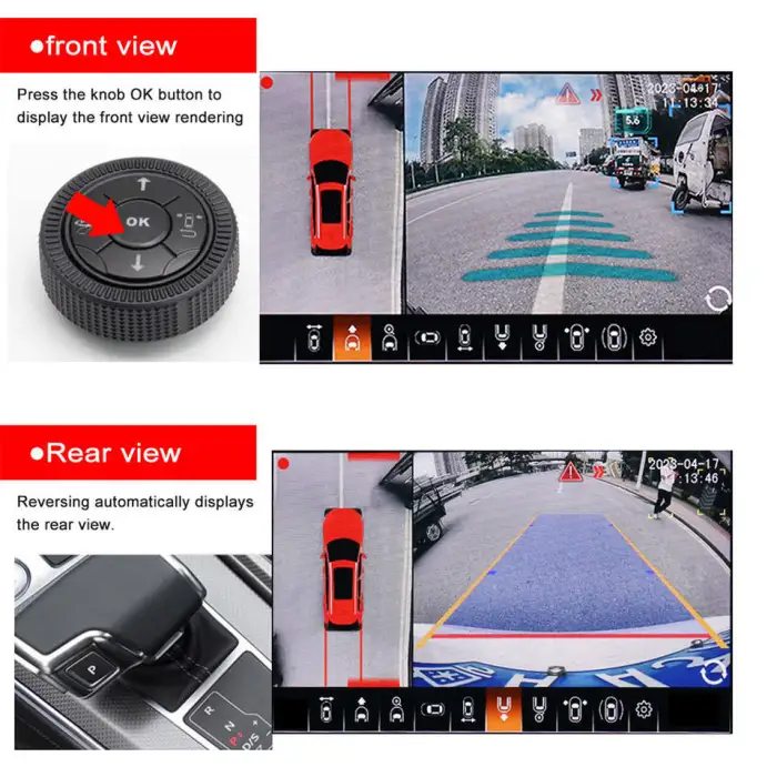 4 Side AI 3D 360 Degree Car Camera System 4K AHD 1080P Car 360 Camera Bird View System for Toyota Prado