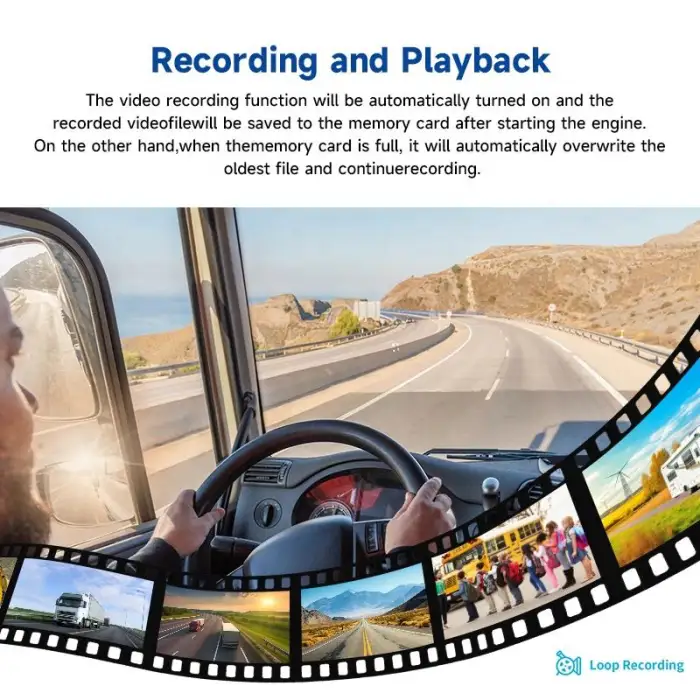 AI 4G GPS Wifi 4-CH 1080p All-in-one Touch Screen DVR Car Monitor Kit Vehicle Security Truck Bus RV BSD Camera Car Accessory