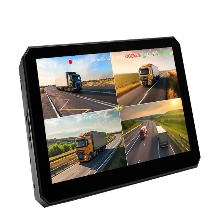 AI 4G GPS Wifi 4-CH 1080p All-in-one Touch Screen DVR Car Monitor Kit Vehicle Security Truck Bus RV BSD Camera Car Accessory