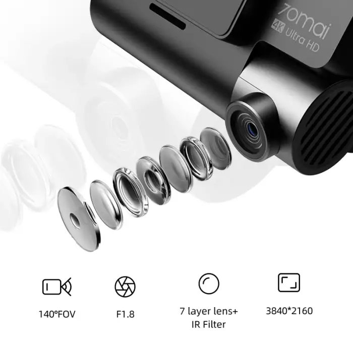 Built-in GPS Wifi Dual Camera Car DVR Video Camera Dashcam 70 Mai Black Box A800s 4k Front and Rear Dash Cam