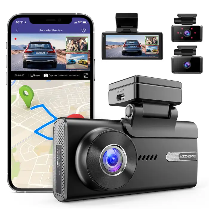 Wifi 2024 AZDOME M580 5K Two Dash Cam Front and Rear 4k Car Cameras Car Black Box Dashcam with GPS Sony IMX415 Chip