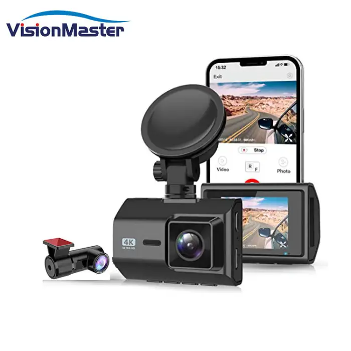 4K Dash Cam Front and Rear with WiFi Dash Cam for Car Dash Cam, GPS Night Vision