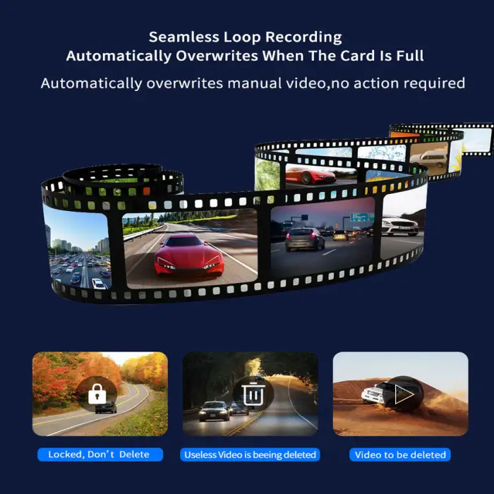 Car DVR Front and Rear 4k Dash Cam Dual Screen HD 1080P Rear View Mirror Multimedia Video Recorder Wireless CarPlay&Android Auto