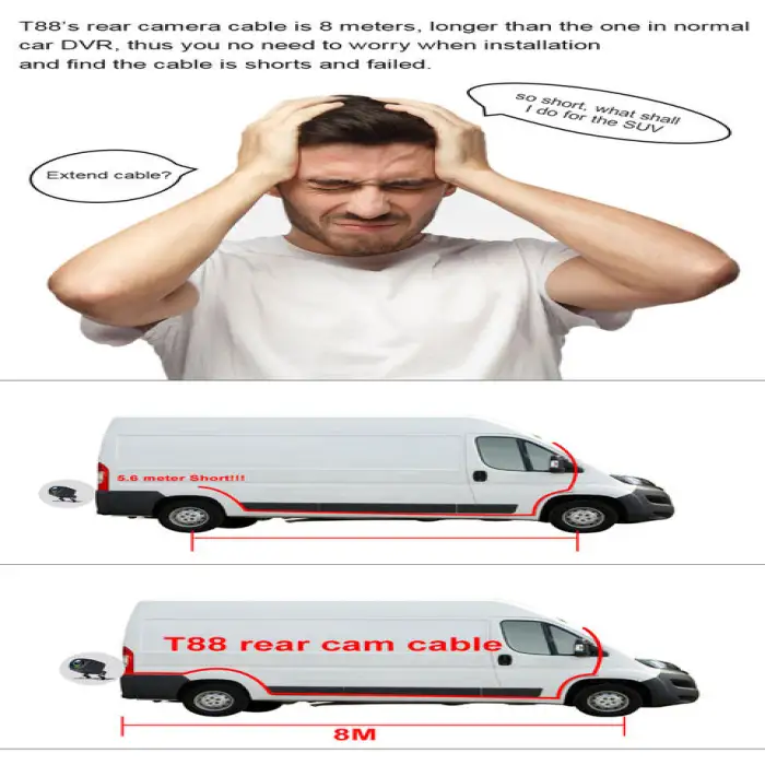 12 Inch 720P Touch Screen 4 Cams Way Channel CHS 360 Degree Car Dash Camera Video Recorder with Rear View Mirror 4 Split Display