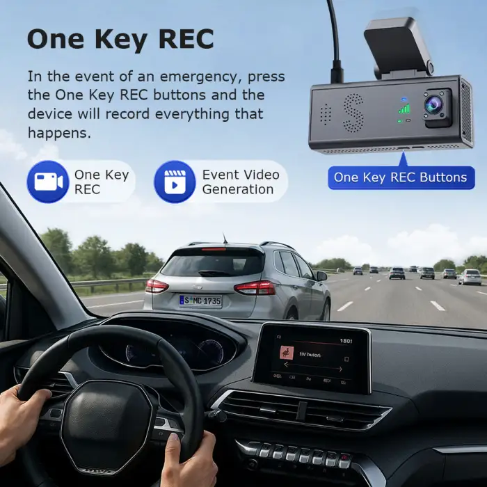 Car Guard Camera 24/7 Parking Radar Detection Front and Rear 6MP Car GPS Night Vision 4G APP Control Live Recorder