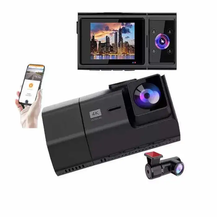 Auto Electronics 2Inch IPS GPS WIFI Car Camera Dash Cam Front and Rear 4k Dashcam