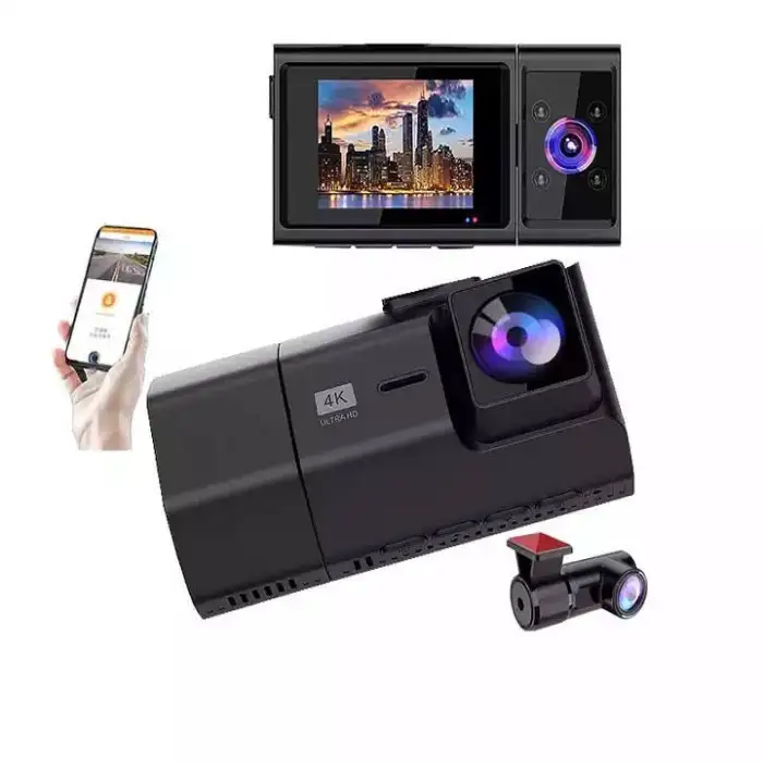 Auto Electronics 2Inch IPS GPS WIFI Car Camera Dash Cam Front and Rear 4k Dashcam