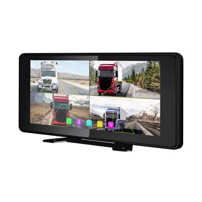 10.36 Inch 4 Channels Split Screen Car MP5 DVR Recorder Monitor With FHD Front Rear Backup Camera for Truck/Bus/Trailer/RVs