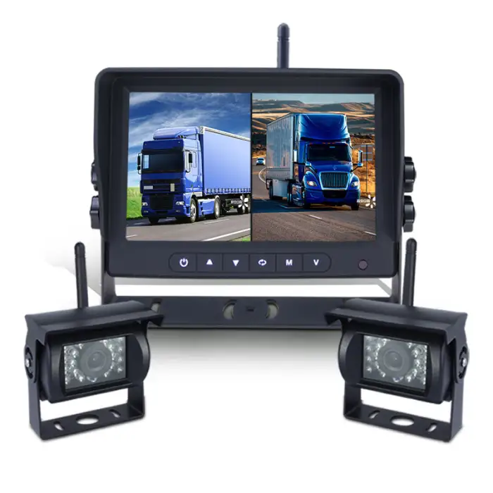 9inch Wireless Monitor with 2 Cameras, Truck Wireless Rearview Camera System, Rear Car Camera for All Heavy-duty Vehicle