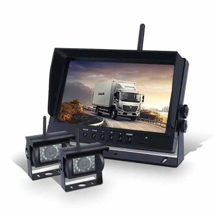 9inch Wireless Monitor with 2 Cameras, Truck Wireless Rearview Camera System, Rear Car Camera for All Heavy-duty Vehicle
