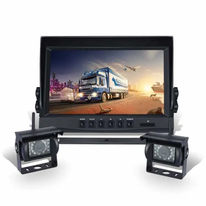 9inch Wireless Monitor with 2 Cameras, Truck Wireless Rearview Camera System, Rear Car Camera for All Heavy-duty Vehicle