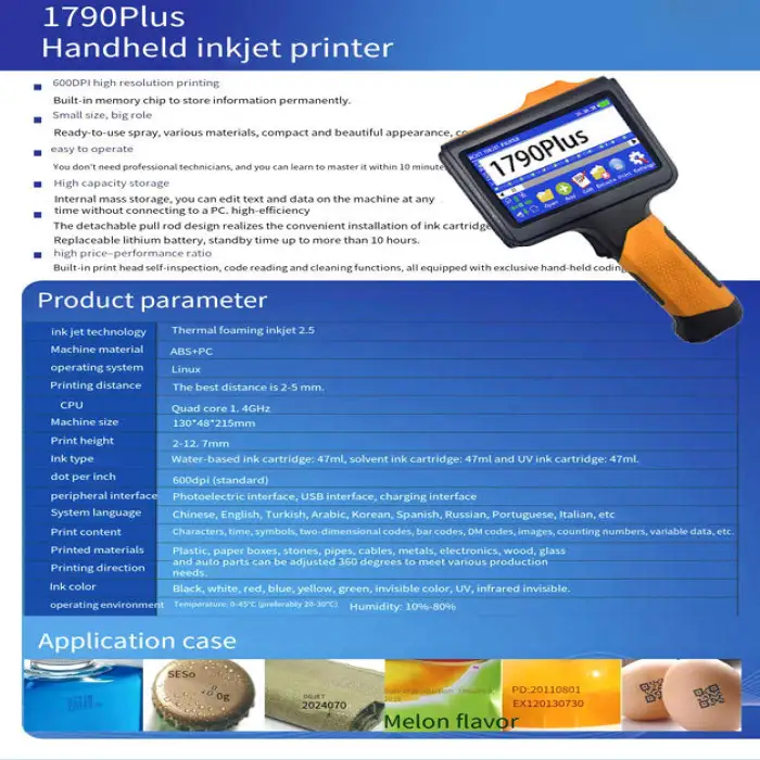 Portable Semi-Automatic Handheld Inkjet Printer Small Batch Coding Machine with Expiry Date Barcode for Farm Industries