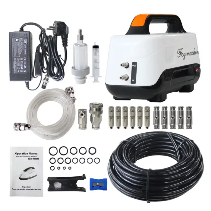 Misting Cooling System Fog Mist Machine Patio Misting Kit 0.2L/min Plastic Cover for Garden Agriculture
