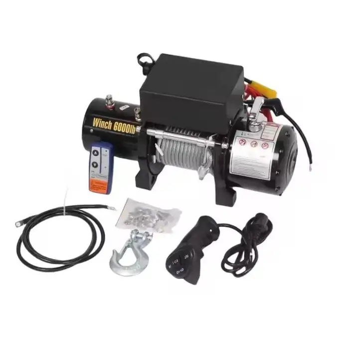 S3078 Car Mounted Electric Winch 300-1000kg Small Crane Traction Hoist Winch Car Mounted Steel Electric Wire Rope Winch