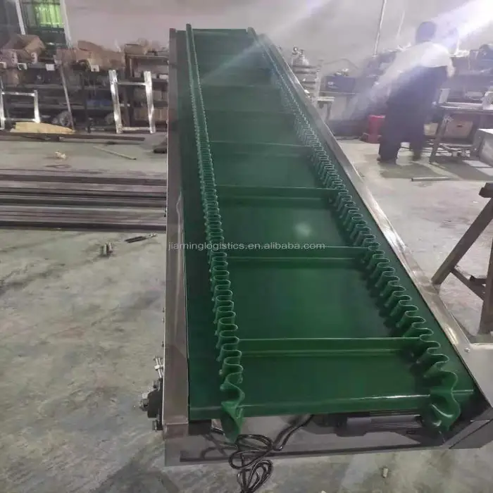 Stainless Steel Climbing Feeder Scraper Bucket Conveyor Belt with Screw Discharge for Food & Farm Elevator Use